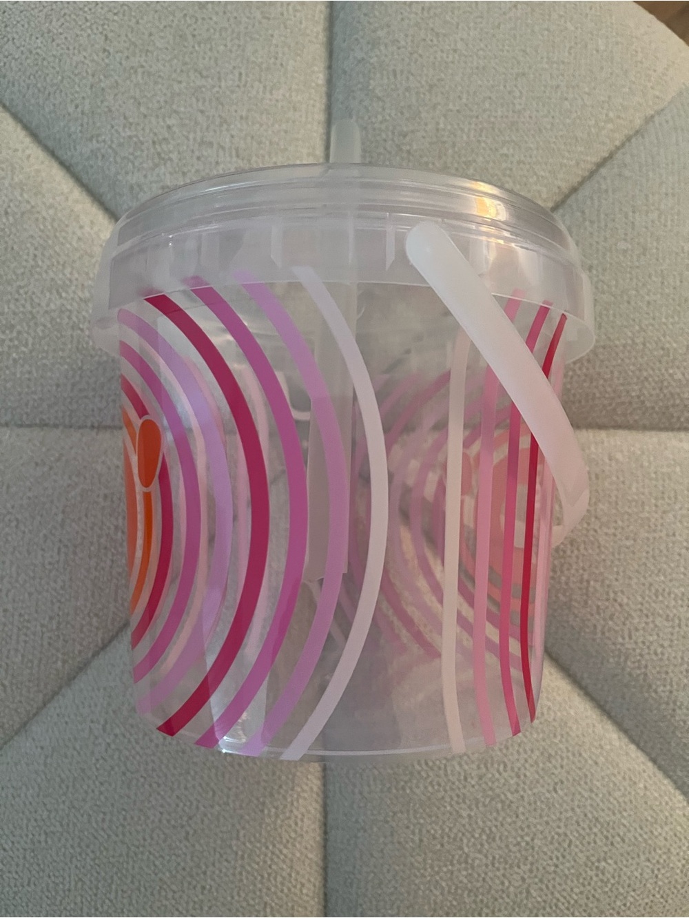 Dunkin' Pink & Orange Reusable Cold Cup with Lid and Straw - Picture 4 of 4